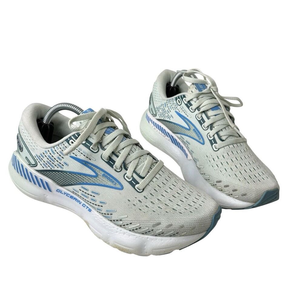 Brooks Glycerin GTS 20 Running Shoes Womens Size 7B Blue Glass Marina Comfort